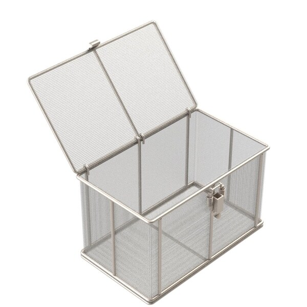 Anysizebasket Rectangular Wire Mesh Basket: 10Lx6Wx6H, 304 SS, 3/16 Rod Frame, Mesh: 8 x .047 TMT-100060060-P08S - main